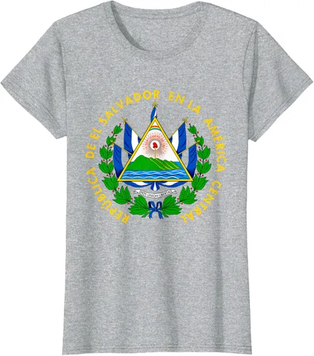 Vista 31 de Camiseta con diseño de emblema de la bandera de El Salvador