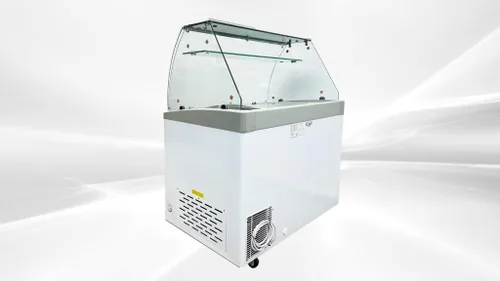 Vista 2 de cooler depot Gelato Congelador vitrina de inmersión para gabinete de inmersión Escaparate de helado Curvo Vidrio transparente 40