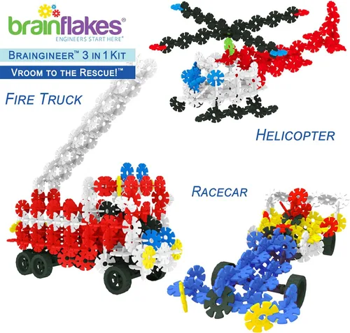 Vista 6 de Brain Flakes Kit de construcción 3 en 1 con instrucciones detalladas paso a paso (idioma español no garantizado) – 580 piezas para construir los 3