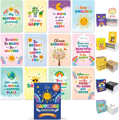 Vista 11 de Decorably Paquete de 24 mini cuadernos inspiradores para niños, 12 diseños de pizarra de 3.5 x 5 pulgadas, recuerdos de fiesta, encuadernados