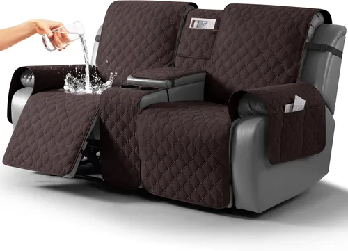 Vista 15 de TAOCOCO Funda para Sillón de Dos Plazas Reclinable 100% Impermeable con Consola Central, Funda de Sofá Reclinable Reversible para 2 Asientos