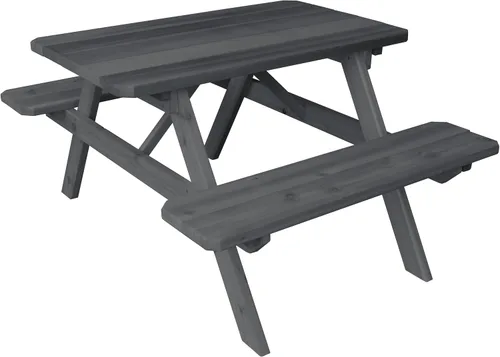 Vista 18 de Furniture Barn USA Mesa de picnic de cedro de 4 pies con bancos adjuntos, tinte de cedro mancha de cedro
