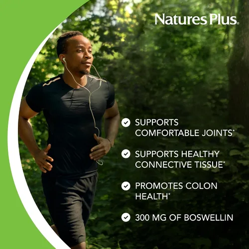 Vista 3 de Natures Plus Herbal Actives Boswellin - 300 mg, 65% de ácidos boswélicos, 60 cápsulas veganas, sin gluten, 60 porciones