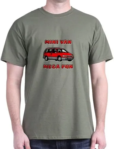 Vista 7 de CafePress Minivan Mega Fun T Shirt Men's 100% Cotton, Classic Graphic T Shirt Black