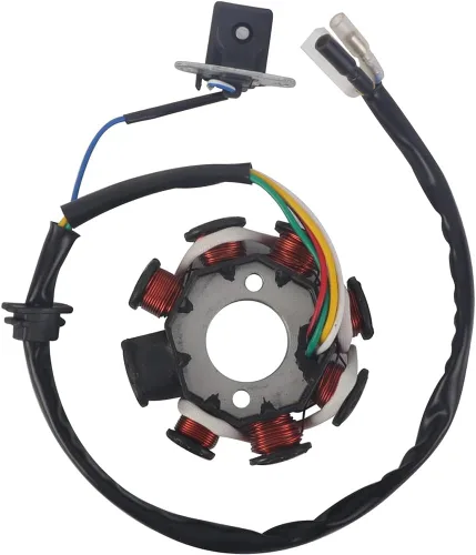 Vista 4 de Magneto Estator de encendido 5 cables AC 8 polos GY6 motor 49cc 50cc 80cc 100cc 125cc 150cc 139QMB 147QMD 152QMI 157QMJ Scooter ciclomotor ATV Sunl