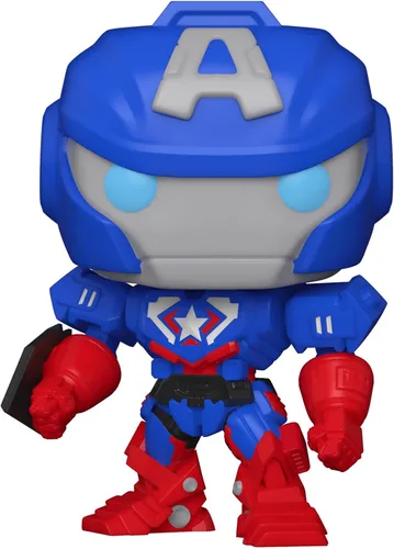 Vista 2 de Funko Pop Pop! Marvel: Marvel Mech - Capitán América multicolor, 3.75 pulgadas