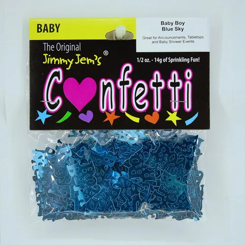 Vista 2 de Confeti Word Baby Boy Blue Sky - 4 bolsas de media onza (2 onzas) #7745 Q02 azul (blue sky)