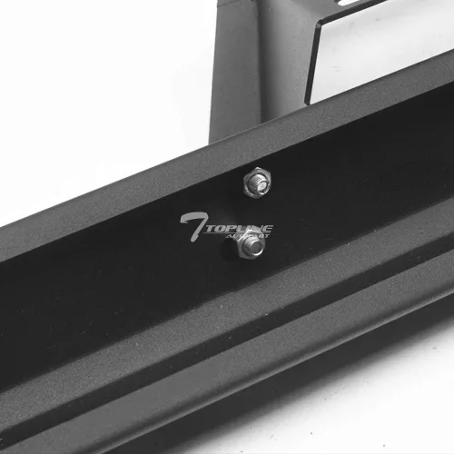 Vista 4 de Estribos de riel Nerf de color negro mate, modulares, con escalón caído, compatible con 05-21 Frontier / 09-12 Suzuki Equator Crew Cab