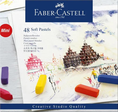 Vista 2 de Faber-Castel FC128248 Creative Studio - Crayones suaves en colores pastel (paquete de 48), surtido