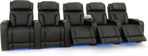 Vista 63 de Seatcraft Luminis 365 - Asiento de cine en casa (fila de 2 biplazas), color carmesí