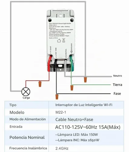 Vista 8 de Nexete Interruptor de luz inteligente, interruptor táctil de un solo polo Wi-Fi de 2.4 GHz, control de voz con temporizador y aplicación Smart Life