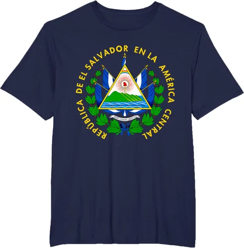 Vista 63 de Camiseta con diseño de emblema de la bandera de El Salvador
