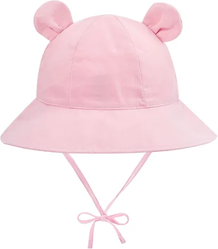 Vista 6 de Zando Sombrero de sol para bebé recién nacido UPF 50+ ala ancha para niños y niñas, sombreros ajustables de verano para playa de 0 a 4 años