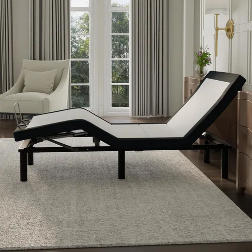 Vista 2 de Blissful Nights E4 Twin XL - Base de cama ajustable con masaje, anti ronquidos, gravedad cero, estación de carga USB doble, luz nocturna debajo