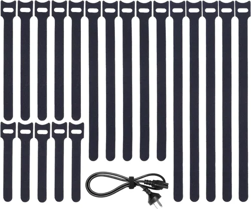 Vista 9 de BALABALA 200 piezas de bridas ajustables reutilizables para cables de 10+15+20+25 cm, organizador de cables, envoltura de cable multicolor