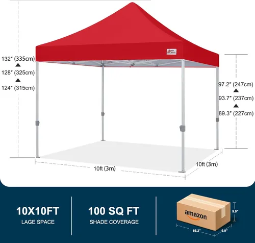 Vista 5 de MASTERCANOPY - Toldo plegable estilo tienda de campaña de 10 x 10 pies, de montura instantánea y para uso comercial, con una bolsa con ruedas