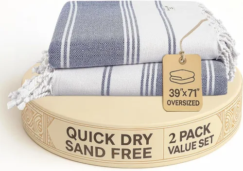 Vista 64 de LANE LINEN Toalla de Playa, Paquete de 2 Toallas de Playa de Gran Tamaño, 39"x71", Toallas de Piscina de Secado Rápido para Adultos, Absorbentes a