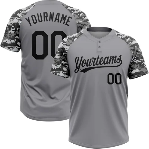 Vista 42 de Camisetas de béisbol personalizadas con dos botones, camisetas de sóftbol personalizadas con logotipo de nombre cosido para hombres, mujeres