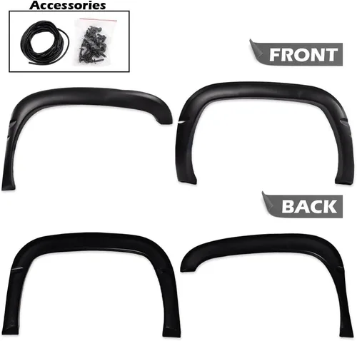 Vista 3 de CHEDA 4 guardabarros compatibles con Dodge Ram 1994 1995 1996 1997 1998 1999 2000 2001 Dodge Ram 1500/1994-2002 Dodge Ram 2500 3500 texturizado