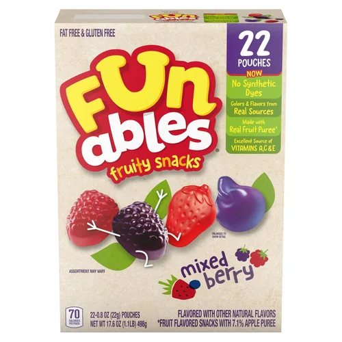 Vista 12 de Bocadillos de fruta Funables, bocadillos de bayas mixtas, paquetes de 2.5 onzas (paquete de 48)