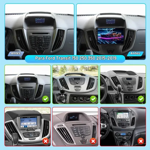 Vista 2 de [2+64] Radio de coche para Ford Transit 150 250 350 2015-2019, pantalla táctil Android estéreo de 9 pulgadas con Carplay y Android Auto, GPS, WiFi
