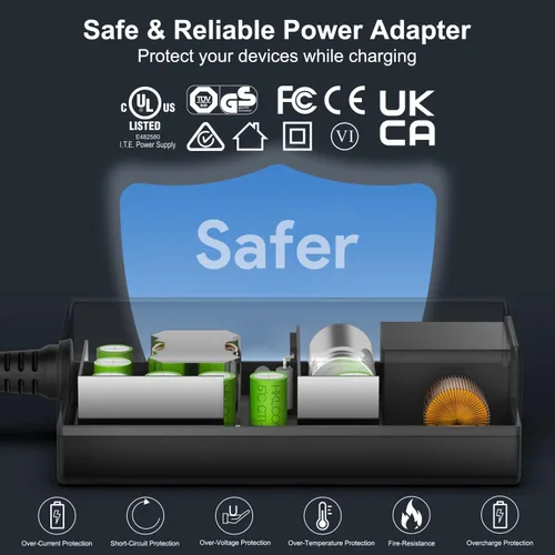 Vista 4 de HKY - Adaptador de CA de 19 V para Samsung Odyssey G5 de 27 pulgadas, 32 pulgadas, 34 pulgadas, cargador de monitor de juegos curvo G55C C27G55