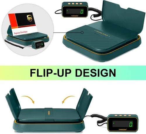Vista 3 de THINKSCALE - Báscula de envío digital de 86 libras x 0.1 onzas, báscula postal Separate LCD Display, Dual Flip-Up Platform, Tare & Hold, USB-C