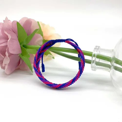 Vista 6 de LAMIBEE Pulsera tibetana con diseño de pansexualidad bisexual LGBT Proud Love Brazaletes de cuerda de amuleto y bohemio para mujeres y hombres