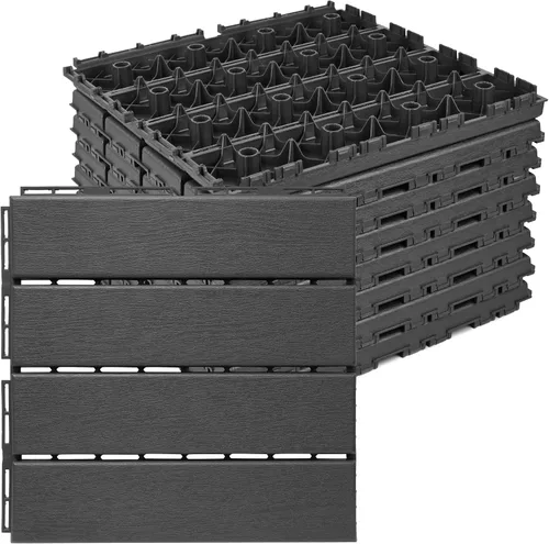 Vista 30 de ToLanbbt Cojín modular entrelazado 8P de 11.8 x 11.8 pulgadas, agujeros de drenaje de goma entrelazados antideslizantes para cubierta, ducha