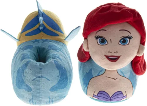 Vista 2 de Princesas Disney Encanto La Sirenita - Pantuflas para Niñas, Zapatos de Casa para Niños, Sandalias de Felpa Suave, Cálidas y Cómodas