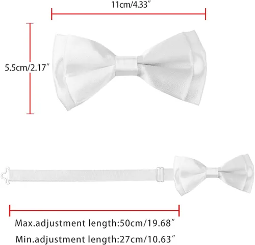 Vista 3 de Allegra K Men's Adjustable Bow Tie Neck Pre-tied Solid Party Prom Tuxedo Bowknot Bowtie