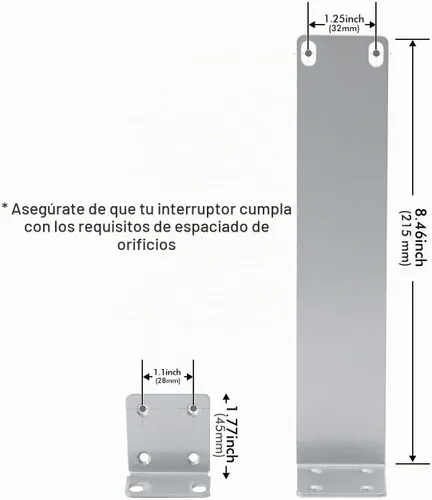 Vista 3 de MokerLink Kit de montaje en rack de 1U compatible con interruptores Ubiquiti, orejas de montaje en rack para interruptor EdgeSwitch ES-8-150W de 8