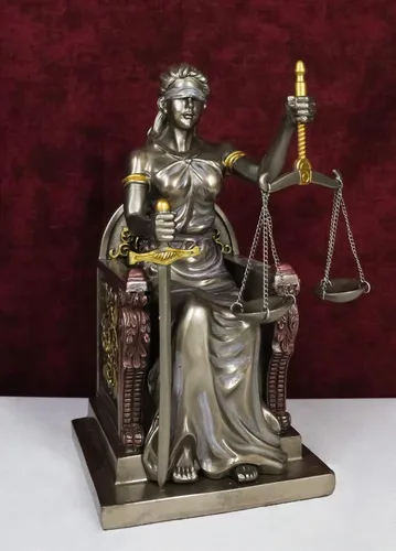Vista 9 de Ebros Gift Figura de ley y orden judicial de 8 pulgadas de alto, escultura de diosa griega La Justica en acabado de resina de bronce sintético