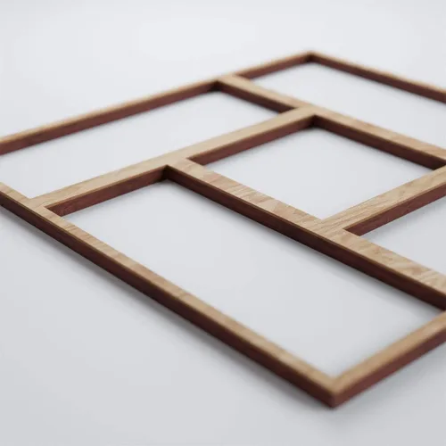 Vista 4 de 7 3/8"W X 7 3/8"H Extra Pequeña Sheffield Decorativos Paneles De Pared De Madera De Calado, Roble Rojo