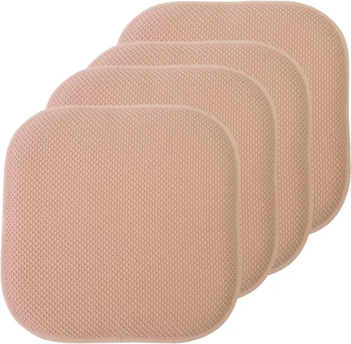 Vista 40 de Sweet Home Collection Cojines de espuma viscoelástica para silla, antideslizantes, diseño de panal de abeja, 16 x 16 pulgadas, paquete de 2