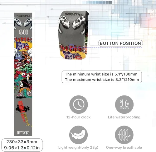 Vista 2 de Joyday Reloj de papel, creativo digital magnético, impermeable, reloj de pulsera de papel, bandas de reloj impermeables de papel, regalos