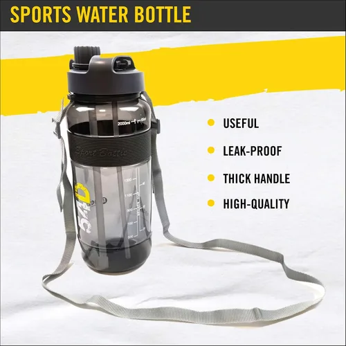 Vista 7 de 54D Botella de agua deportiva, botella de agua de medio galón con marcador de tiempo, botella de agua motivacional con pajilla, para fitness