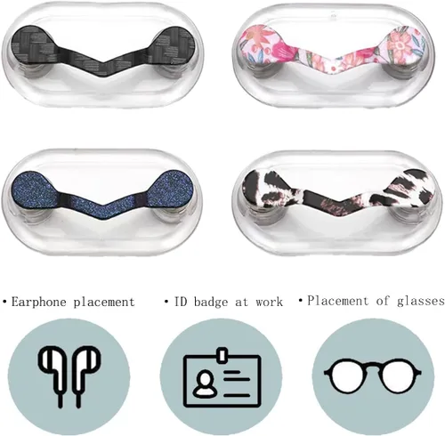 Vista 2 de Paquete de 5 soportes magnéticos para gafas, soporte para gafas, soporte para lentes de sol, placa de identificación para hombres y mujeres