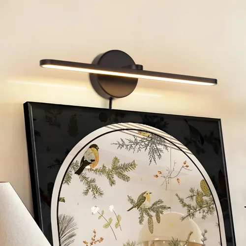 Vista 8 de Lámparas de baño con enchufe de 15.75 pulgadas, modernas luces negras de tocador sobre el espejo, luz cálida de 3000 K, no regulable, luz de imagen