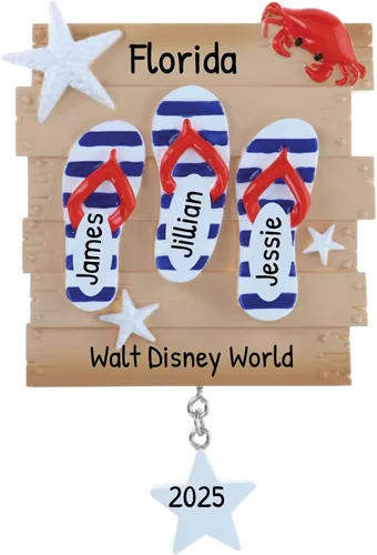 Vista 7 de Adorno personalizado para parejas 2024 – Adorno de chanclas, regalos para parejas, adornos de Navidad para parejas, playa, boda, playa, adornos