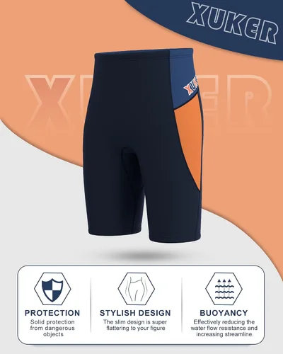 Vista 3 de XUKER Pantalones cortos de neopreno para mujeres y hombres, pantalones de neopreno de 0.118 in para deportes acuáticos, piscina, natación