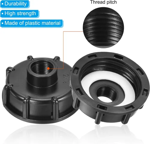 Vista 4 de PATIKIL IBC - Adaptador de bolsa de 2.362 in, rosca gruesa, salida hembra de 1/2 pulgada, conector de tapón de drenaje de 275-330 galones
