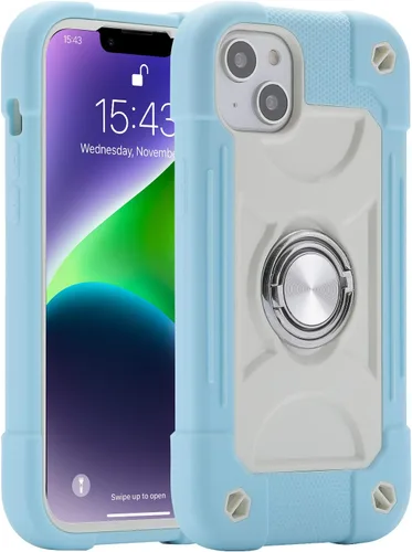 Vista 12 de MARKILL Funda compatible con iPhone 14 Plus de 6.7 pulgadas con soporte de anillo giratorio de 360 grados, protección contra caídas de grado