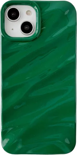 Vista 12 de Caseative - Carcasa para iPhone 13, color negro Patrón de ondulación de agua Forma de onda rizada suave