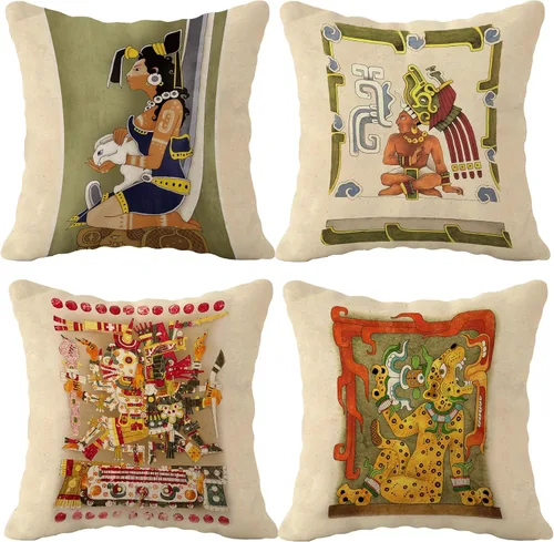 Vista 4 de Juego de 6 fundas de almohada africanas de tribu étnica de arte africano, 18 x 18 pulgadas, regalo de mujer africana, decoración de habitación
