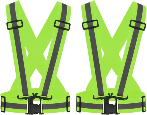 Vista 11 de M METERXITY Chaleco reflectante: tira ajustable, equipo de seguridad reflectante de alta visibilidad para correr, para ciclismo, correr