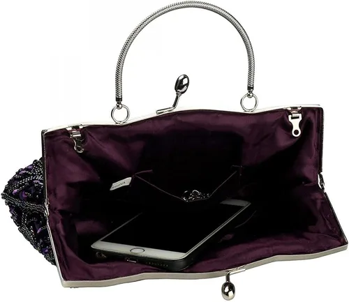 Vista 4 de jessie Bolso de noche para mujer para fiesta boda bolso de embrague vintage con cuentas para mujer bolso de cóctel fiesta
