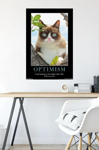 Vista 4 de Trends International Grumpy Cat - Póster de pared The Brighter Side, 22.375" x 34", versión premium sin marco