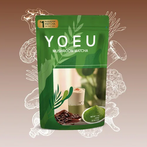 Vista 6 de 6.35 oz, polvo orgánico de hongos matcha, matcha japonés y 12 ingredientes naturales, café instantáneo, polvo con leche, alternativa al café