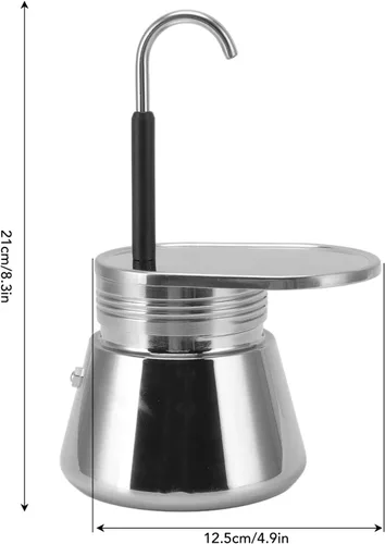 Vista 7 de GOWENIC Cafetera italiana de acero inoxidable, olla portátil de gran capacidad, 101 a 16.9 fl oz